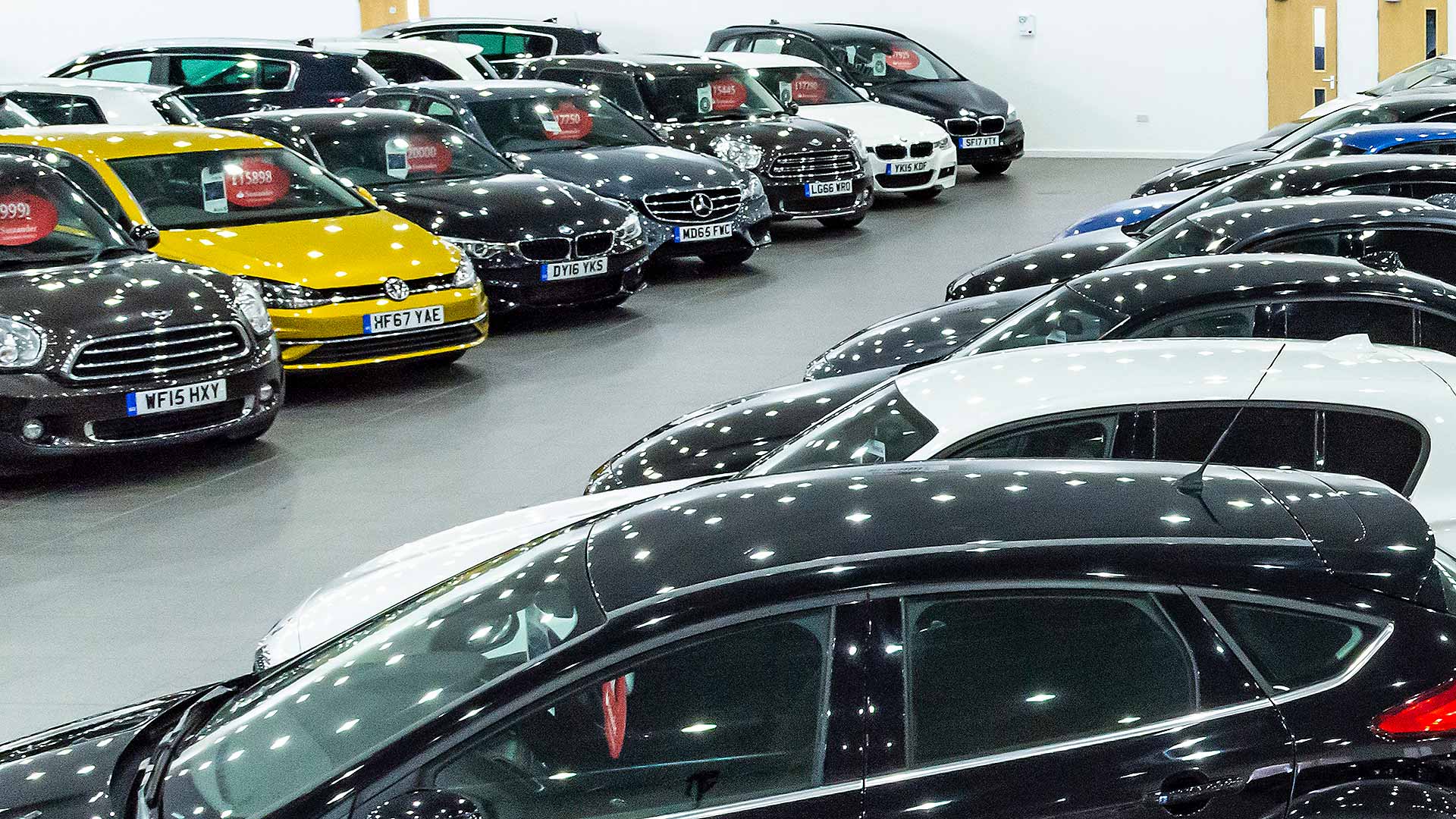 used electric cars on UK dealership forecourt